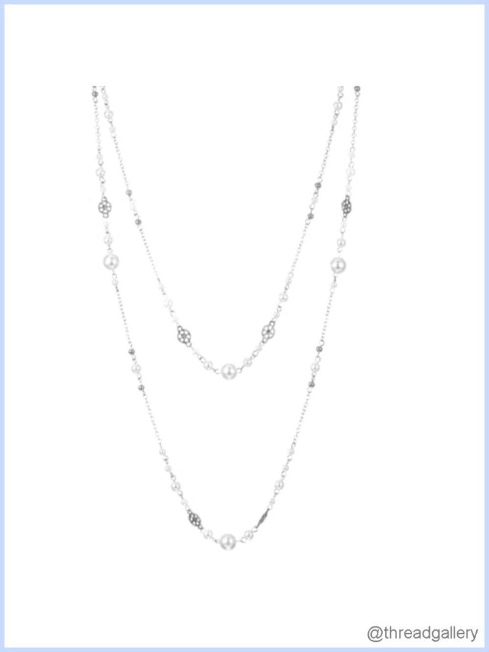 Long Pearl Necklace Set Beaded Layered Chain Jewelry for Party Wedding